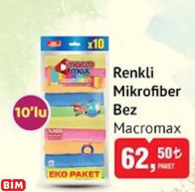 MACROMAX RENKLİ MİKROFİBER BEZ